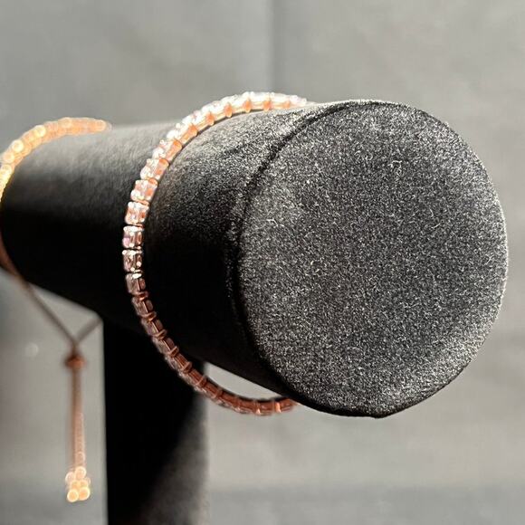 Rose Gold Tone Tennis Bracelet - Picture 2 of 3